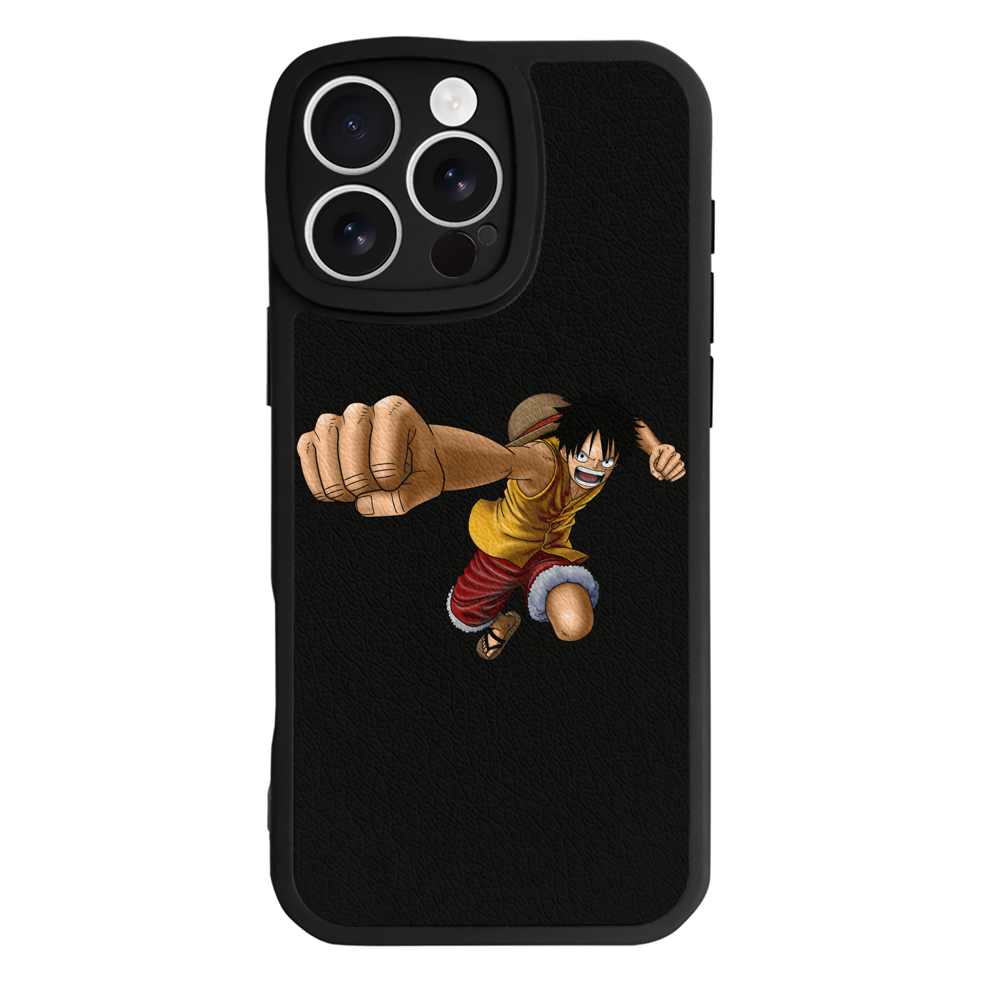 （画像用） ワンピース モンキー・D・ルフィ ONE PIECE Monkey D. Luffy 【iPhone 16シリーズ対応】シリコンスマホケース（レザー調） 材質：シリコン
